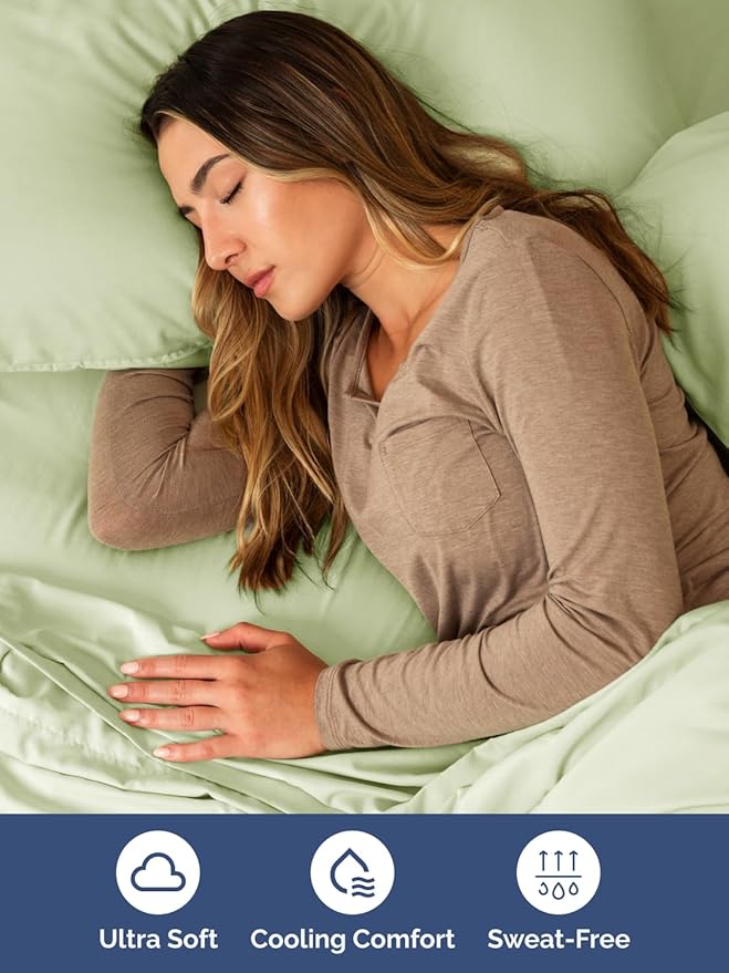 Extra Deep Twin XL Sheet Set - 4 Piece Breathable and Cooling Sheets - Hotel Luxury Bed Sheets Set - Easy Fit - Soft, Wrinkle Free and Comfy Sheets Set - Light Sage Sheet Set with Extra Deep Pockets