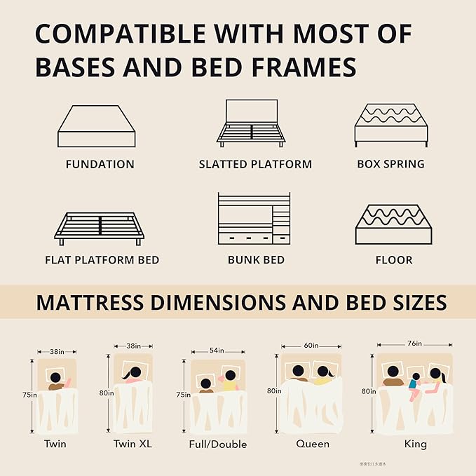 EGOHOME 14 inch Firm Full Mattress, Memory Foam Mattres with Cooling Cover, Bed in a Box, CertiPUR-US Certified, Breathable and Supportive, Made in USA, 54x75x14 Black