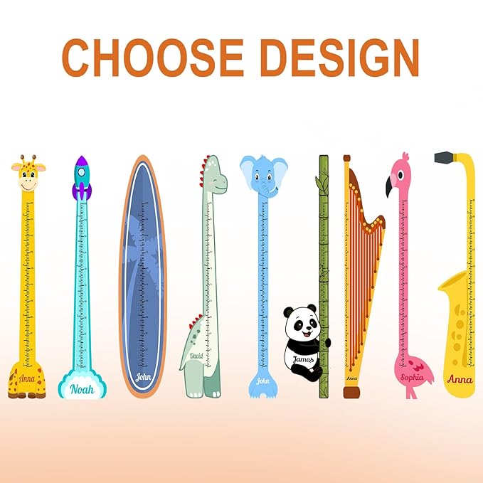 Personalized Growth Chart for Wall, Wooden Height Chart for Kids, Cute Height Measurement for Child/Girls/Boys, Baby and Toddler's Playroom/Kid's Room/Nursery Decor, Astronaut