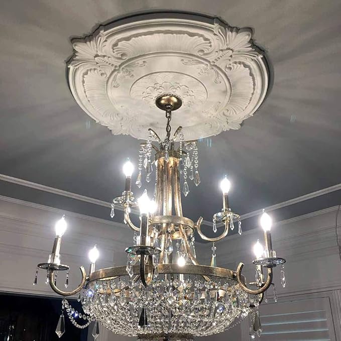 Ekena Millwork 12 1/2"OD x 3 7/8"ID x 3/4"P Bradford Fits Canopies up to 6 5/8" Ceiling Medallion, FireBrick