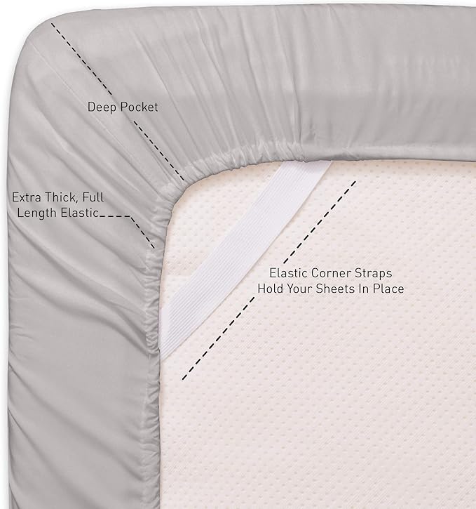 Full Size Bed Sheets - 6 Piece 1500 Supreme Collection Fine Brushed Microfiber Deep Pocket Full Sheet Set Bedding - 2 Extra Pillow Cases, Great Value, Full, Silver