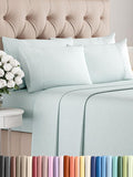 Cal King 6 Piece Sheet Set - Comfy Breathable & Cooling - Ultra-Soft Hotel Luxury Bedding Set w/ 8-16 Inch Deep Pockets - 1 Flat & 1 Fitted Sheet & 4 Pillowcases - Wrinkle Free & Easy Care - Ice Blue