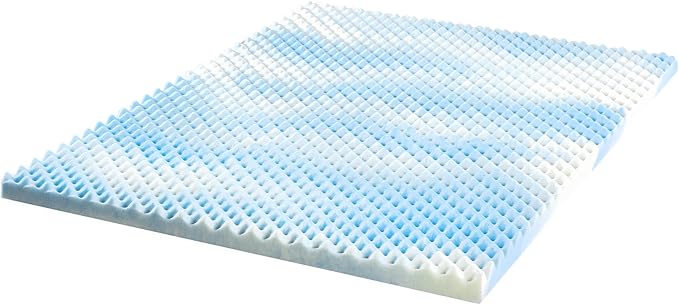 ZINUS 2 Inch Swirl Gel Cooling Memory Foam Mattress Topper, Smaller, More Convenient WonderBox Packaging, Cooling, Airflow Design, CertiPUR-US Certified, King