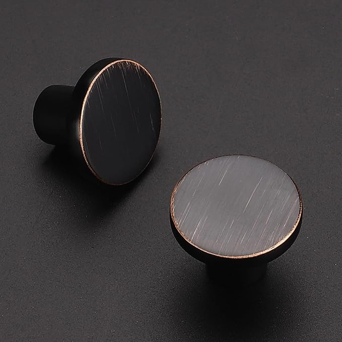 Ravinte 5 Pack Cabinet Knobs Oil Rubbed Bronze Kitchen Cabinet Knobs Round Dresser Drawer Pulls Closet Door Pulls 1-1/5 Inch