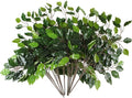 GTIDEA 12 Pcs Ficus Tree Leaves Branches Artificial Greenery Stems Silk Green Leaves Plants for Wreath Benjamina Tree Indoor Outdoor Porch DIY Wedding Christmas Party Farmhouse Wall Decor (24.04 Inch)