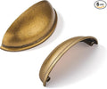 khtumeware 6 Pack 2-1/2" Antique Brass Drawer Pulls Cabinet Cup Pulls Vintage Kitchen Hardware Cabinet Handles Drawer Handles Knobs 2.5 inch Hole Center
