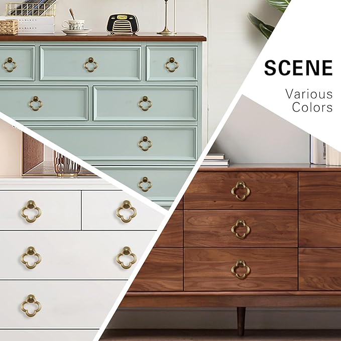Cupboard Knobs Cabinet Knobs Drawer knobs, Zinc Alloy Gold Knobs for Dresser, Cupboard Knobs for Kitchen, Bathroom (Style E-8)