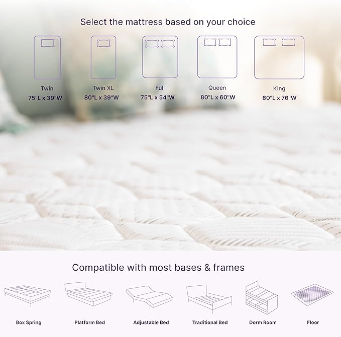 NapQueen Queen Mattress, 8 Inch Victoria Hybrid Cooling Gel Infused Pocket Spring and Memory Foam Mattress, Queen Size Mattress Bed in a Box, CertiPUR-US Certified, Fiberglass-Free Mattress