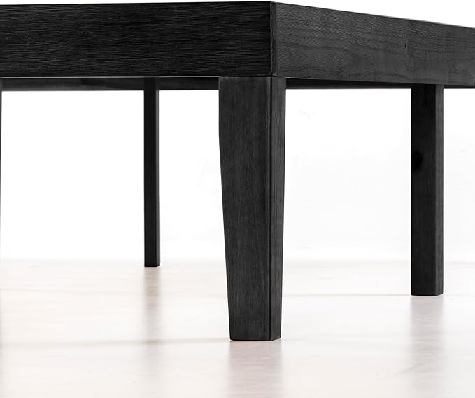 Mellow Naturalista Classic 16 Inch Solid Wood Platform Bed with Wooden Slats, Black, Full