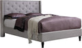 HomeLife furBed00007_Cloth_LightGrey_Full Platform Bed, Grey