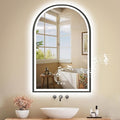 24x36 Inch Led Mirrors for Bathroom, Arch Vanity Mirror with Lights, Wall-Mounted Mirror with Bluetooth Speaker, Anti-Fog, Memory Function, 3 Color Temperature, Dimmable