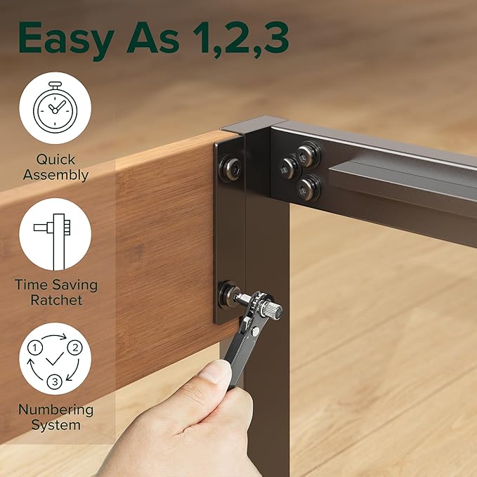 ZINUS Olivia Metal and Bamboo Platform Bed Frame, No Box Spring Needed, Wood Slat Support, Easy Assembly, Full