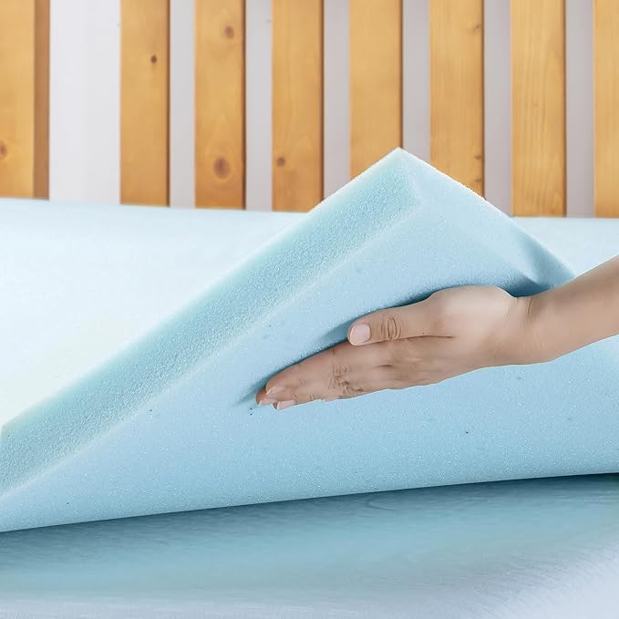 Best Price Mattress 1.5 Inch Ventilated Memory Foam Mattress Topper, Cooling Gel Infusion, CertiPUR-US Certified, Dorm Essentials, Twin XL