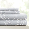 Linen Market 4 Piece King Sheet Set - Breathable, Double-Brushed Patterned Cooling Sheets – Oeko-TEX Certified Ultra Soft & Wrinkle-Free 16" Deep-Pocket King Sheets - Easy Care Trellis Vine Gray