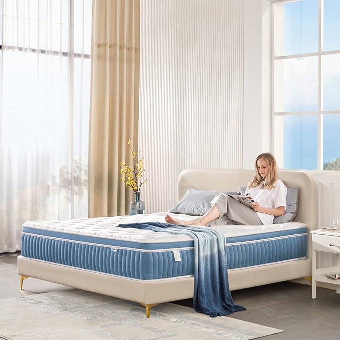 Rimensy Full Mattress, 10 Inch Hybrid Mattresses in a Box, Upgrade Individually Pocket Springs, Medium Firm