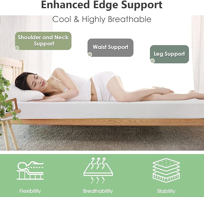 PayLessHere 10 Inch Twin Gel Memory Foam Mattress Fiberglass Free/CertiPUR-US Certified/Bed-in-a-Box/Cool Sleep & Comfy Support
