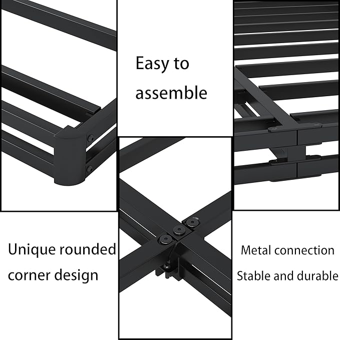 Low Profile Box Spring Queen - 3 Inch Box Spring Queen Heavy Duty Bed Foundation Metal Bed Base Easy Assembly