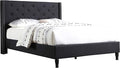 Home Life Linen Upholstered Platform Bed - Cloth Platform Bed with 51 Tall Headboard - Durable Wooden Slat Design - Easy to Assemble - Mattress Support - No Box Spring Needed - Full Size, Black
