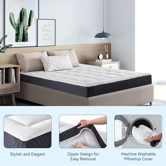 ONENICE 6 Inch Twin Mattress for Kids Adults Single Bed, Breathable Gel-Memory Foam Plus Pillowtop Mattress in a Box for Pressure Relief, CertiPUR-US Certified, Fiberglass-Free