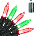 LYHOPE Battery Christmas Lights, 33ft 100 LED Christmas Lights Waterproof 8 Modes Battery Operated String Light for Outdoor & Indoor, Xmas Tree, Wreaths, Holiday Decoration (Red & Green)