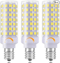 E12 LED Light Bulb Dimmable, 60W Halogen Equivalent, 6000K Daylight White, T6 Small Base 120V 7W 630LM C7 Bulbs for Ceiling Fan, Chandelier, Pendant Lighting, Salt Lamp, 3 Pack