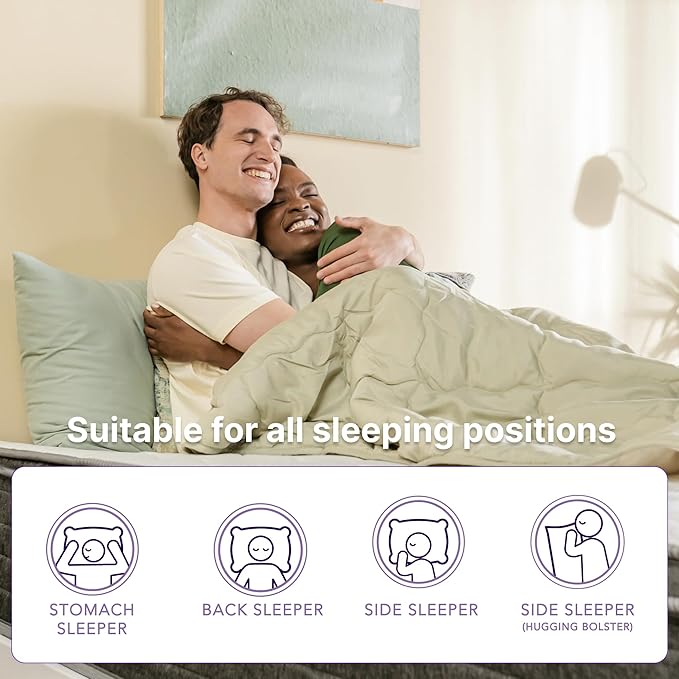 NapQueen Queen Mattress, 8 Inch Victoria Hybrid Cooling Gel Infused Pocket Spring and Memory Foam Mattress, Queen Size Mattress Bed in a Box, CertiPUR-US Certified, Fiberglass-Free Mattress