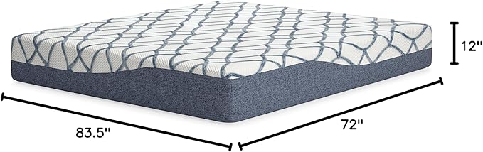 Signature Design by Ashley 12 Inch Chime Elite 2.0 Plush Green Tea Memory Foam Mattress for Cool Sleep and Pressure Relief, California King, Fiberglass Free, Mattress In A Box