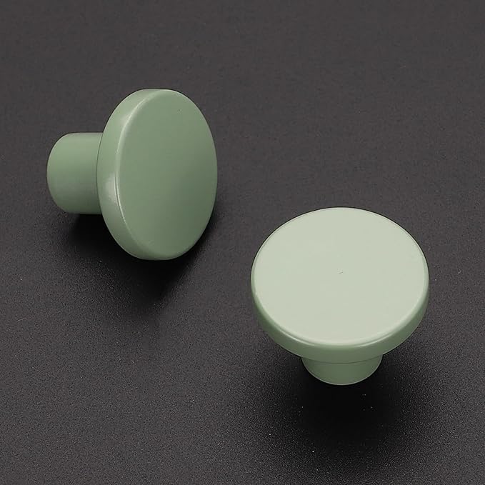 Ravinte 25 Pack Cabinet Knobs Light Green Kitchen Cabinet Knobs Round Dresser Drawer Pulls Closet Door Pulls 1-1/5 Inch