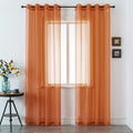DUALIFE Terracotta Curtains 108 Inch Extra Length for Bedroom 2 Panel Sets Grommet Sheer Curtains for Living Room 52X108 Inches Long 9 FT Rust Burnt Orange Red