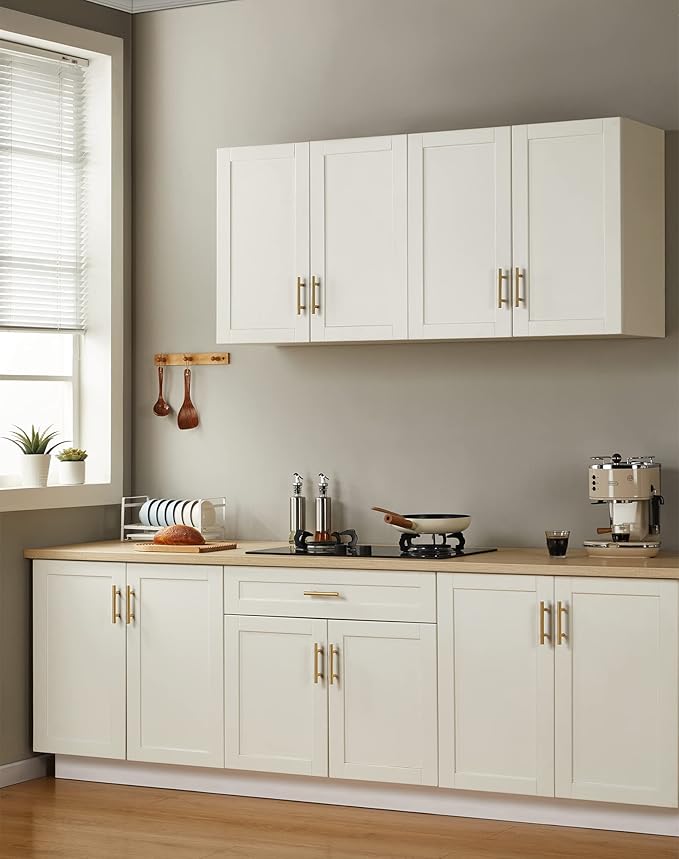 HBL' 10 Pack | 3'' Center to Center Brushed Gold Cabinet Pulls Kitchen Cabinet Handles,Made of Stainless Steel,Ideal for Cabinet,Drawer,Cupboard and Wardrobe.