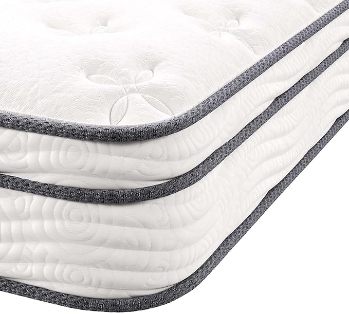 Modway Jenna 8” Innerspring and Memory Foam Narrow Twin Mattress With Individually Encased Coils White