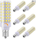 E12 LED Candelabra Bulbs Dimmable, 7W C7 Bulb Equivalent to E12 Halogen Bulb 60W, Daylight White 6000K, T6 E12 Candelabra Base, AC120V E12 Light Bulbs for Ceiling Fan, Chandelier Lighting, 6 Pack