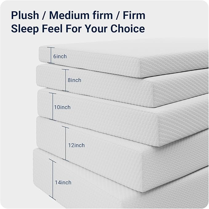 Avenco Twin Size Mattress 8 Inch, Memory Foam Twin Mattress in a Box for Comfort Sleep & Pressure Relief, CertiPUR-US Certified for Medium Firm Mattresses