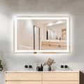 55 x 36 LED Bathroom Mirror with Lights, Lighted Bathroom Vanity Mirror for Wall, Espejos para Baños, Frontlit & Backlit, Anti-Fog, Shatterproof, 3 Adjustable Color Temperatures & Memory Function