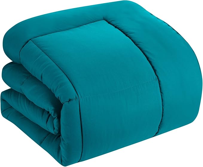 Sweet Home Collection RV Short Queen Comforter Set for RV Camper - Comforter Set with Fitted & Flat Sheet, 4 Pillowcases - Tailored for RV Short Queen Beds - Cozy Essentials for Your RV Bedroom, Teal