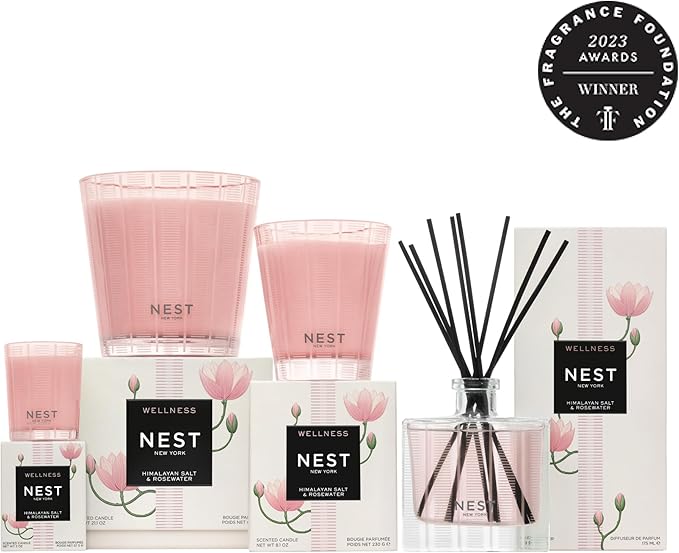 NEST New York Reed Diffuser Liquid Refill, Himalayan Salt & Rosewater - 5.9 fl oz - Fragrance for Up to 90 Days - Flame Free