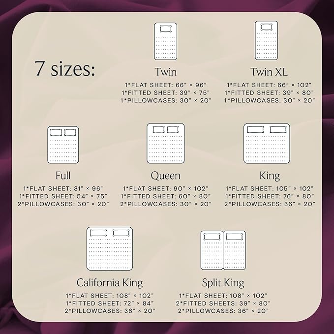LuxClub 4 PC Queen Sheet Set, Deep Pockets Wrinkle Free Cooling Bed Sheets Hotel Bedding for Women, Men, Kids & Teens, Includes 1 Fitted Sheet, 1 Flat Sheet and 2 Pillowcases - Silky Soft Eggplant