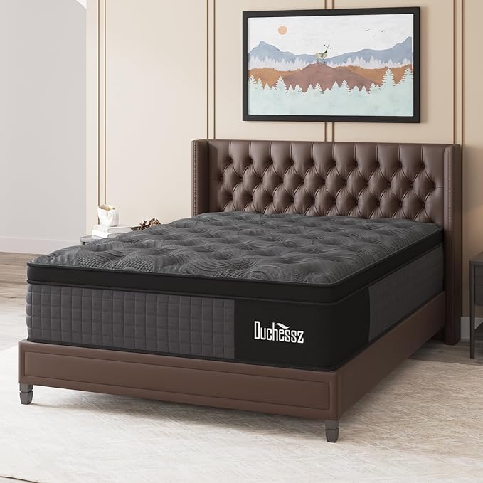 Full Mattress, 10 Inch Hybrid Mattresses Black with Gel Memory Foam and Individually Pocket Innerspring Euro Top Medium Firm for Motion Isolation, Edge Support, 100 Night Trial