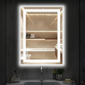 DUMOS 28"x 21" LED Bathroom Mirror with Lights, Dimmable Anti-Fog Front Lit Backlit Lighted Wall Mounted Rectangle for Vanity Makeup Memory Function Tempered Glass Shatter-Proof Horizontal&Vertically