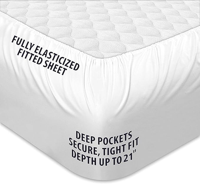 COONP King Mattress Topper, Extra Thick Pillowtop, Cooling Plush Mattress Pad Cover Cotton Top Bed Topper Protector with 8-21 Inch Deep Pocket