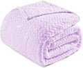Exclusivo Mezcla Fleece King Size Blanket for Bed, 90x104 Inches Soft Cozy Jacquard Flannel Blankets, Lightweight Fuzzy Plush Warm for Winter, Lilac Purple