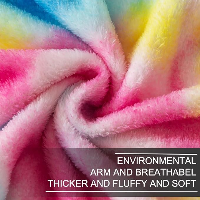Colorful Blanket King Size- Premium Lightweight Anti-Static Rainbow Throw Soft Couth Sofa Cozy Warm Flannel Blankets Plush Gift for Daughter Mom, Bedroom Decor 90" x 108"(Rainbow King)