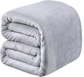 Polar Fleece Blankets King Size for The Bed Extra Soft Brush Fabric Super Warm Bed Blanket Lightweight Couch Blanket 90" x 108"(Light Gray King)