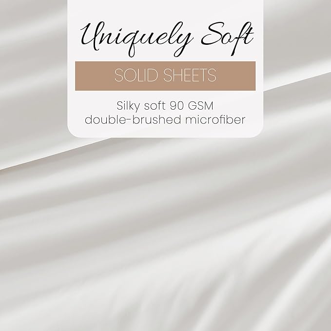 Linen Market Bed Sheets for California King Size Bed (White) - Sleep Better Than Ever with These Soft and Cooling California King Sheets - Deep Pocket Fits 16" Thick Beds - 4 Piece Cal King Sheet Set