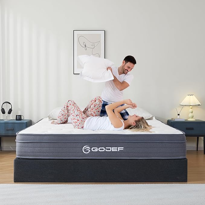 Queen Mattress 12 Inch, Hybrid Memory Foam Mattress in a Box | Pocket Spring + Zoned Support | Soft and Comfortable, Pressure Relief, Medium Firmness, CertiPUR-US Certified