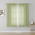 KEQIAOSUOCAI Sage Green Sheer Curtains - Grommet Light Filtering Window Treatment Voile Curtain Panels for Living Room (54 Wide 72 Long Per Panel,2 Panels)