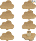 6 Pack Cloud Wooden Knobs, Decorative Wood Dresser Knobs Boho Cabinet Handles, Room Handles for Nursery Decor(Small)