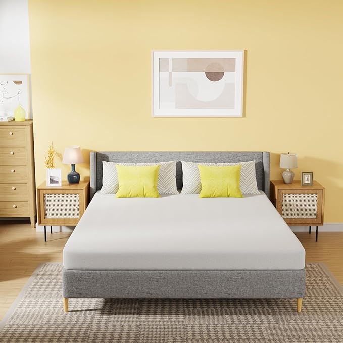 PayLessHere 6 Inch California King Gel Memory Foam Mattress Fiberglass Free/CertiPUR-US Certified/Bed-in-a-Box/Cool Sleep & Comfy Support