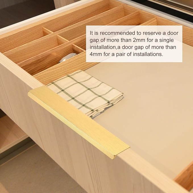 uxcell Cabinet Finger Edge Pull, 3pcs 150mm / 5.91" Aluminum Alloy Back Mount Hidden Cabinet Pulls Concealed Handle for Home Kitchen Drawer Cabinet, Gold