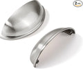 khtumeware 2 Pack 4" Drawer Pulls Brushed Satin Nickel Cabinet Cup Pulls Kitchen Hardware Cabinet Handles Drawer Handles Knobs 4 inch Hole Center